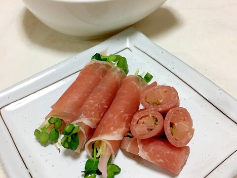 岩下の新生姜とカイワレのさっぱり生ハム巻 レシピ 作り方 By Kuuuma 楽天レシピ